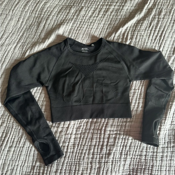 AYBL Black Long Sleeve Crop - Picture 1 of 5